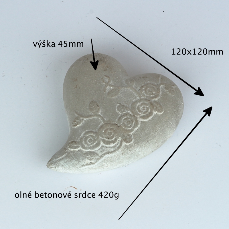 Srdce dekorace beton