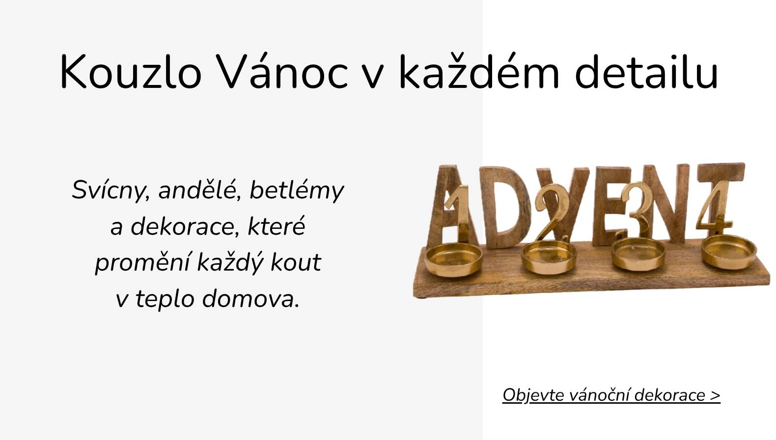 Vánoční dekorace do bytu i na chalupu