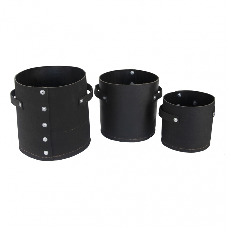 3 kusy květináčů z recyklovaných pneumatik 31,4/28,5/24cm