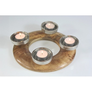 Adventní svícen na dřevě 25 x 6 cm