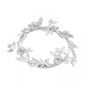 Adventní svícen na vysoké svíčky kovový 35cm