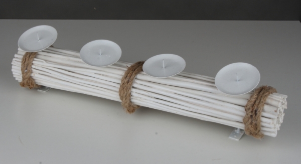 Adventní svícen ratanový bílý 55cm