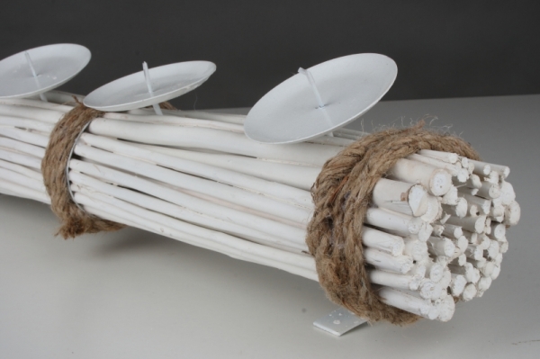 Adventní svícen ratanový bílý 55cm