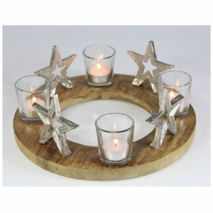 Adventní svícen ze dřeva 30x12cm - vyřazeno