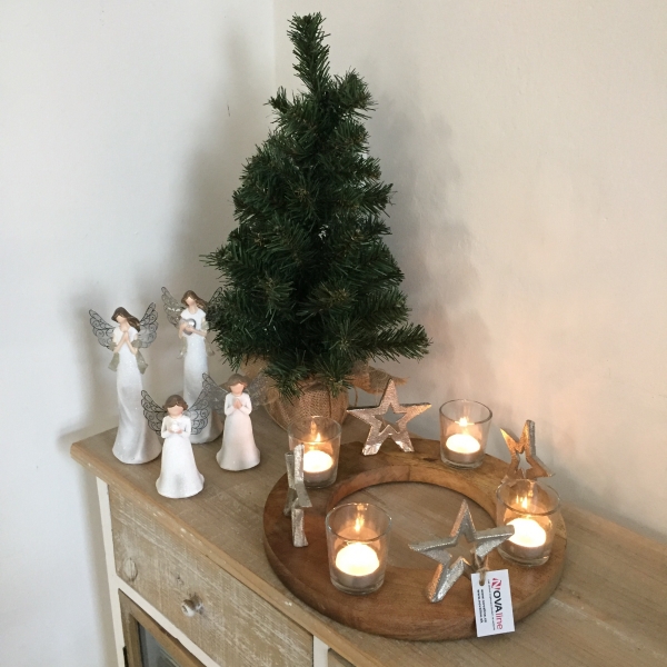 Adventní svícen ze dřeva 30x12cm - vyřazeno