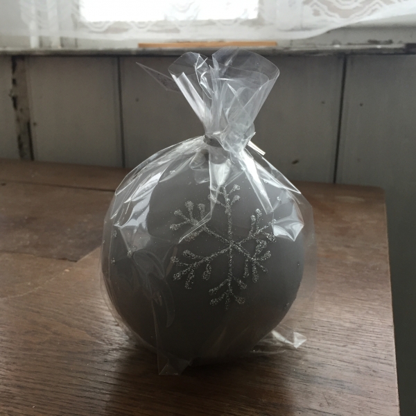 Adventní svíčky sněhová vločka koule šedá 10cm