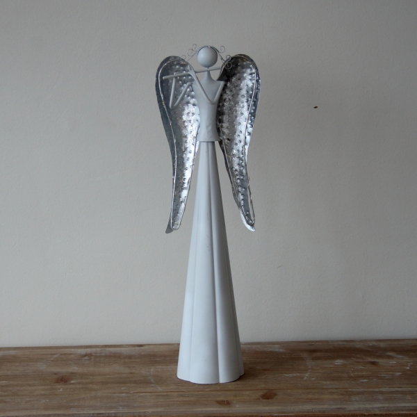 Anděl kovový s flétnou LED