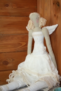 Anděl látkový - andělka 63cm