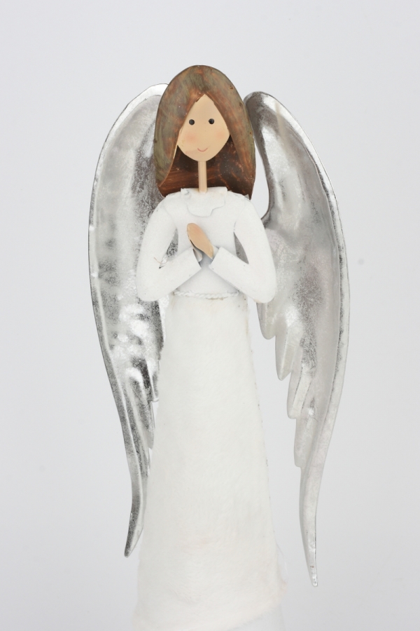 Anděl s kovovými křídly 40cm