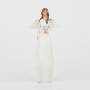 Anděl se stříbrným srdcem na dlani 16cm