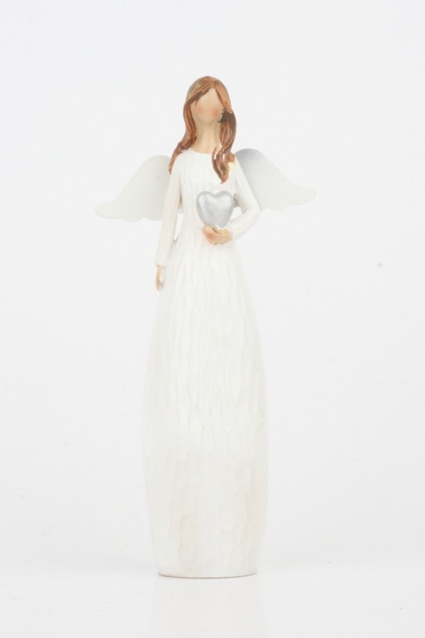 Anděl se stříbrným srdcem na dlani 16cm