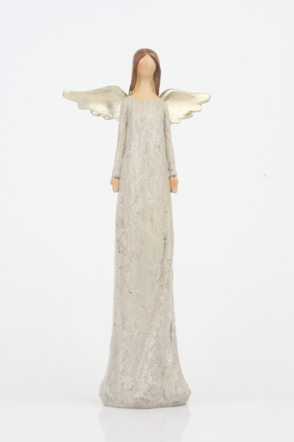 Anděl se třpytivými šaty a zlatými křídly 