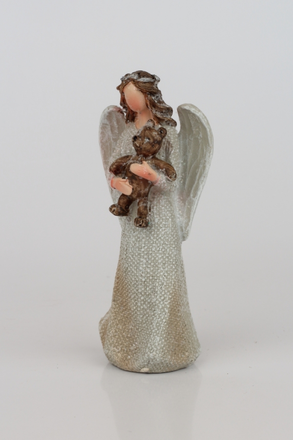 Anděl soška s medvídkem 9,5cm