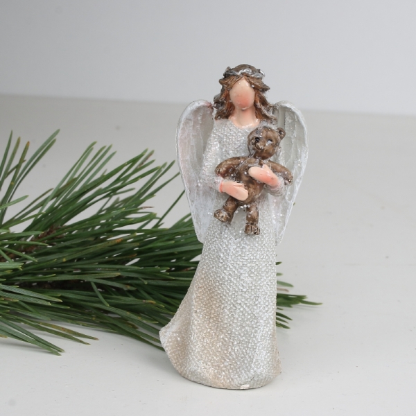 Anděl soška s medvídkem 9,5cm