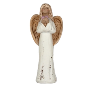 Anděl stojící se srdcem 25,5cm 