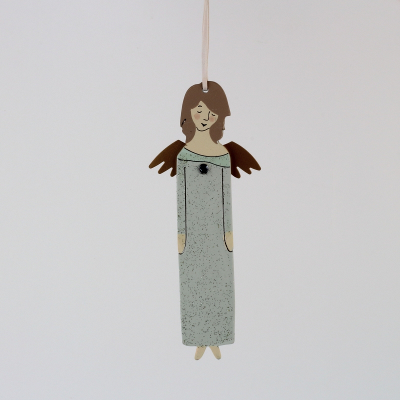 Anděl strážný modrý 14x5cm