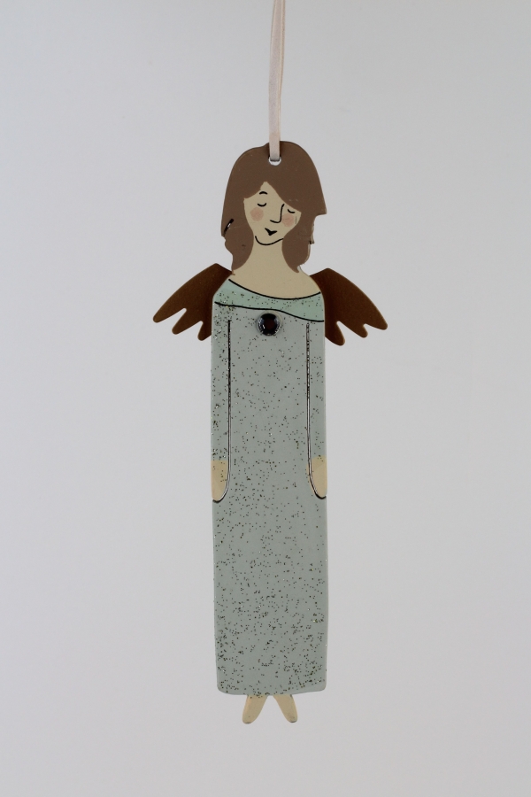 Anděl strážný modrý 14x5cm