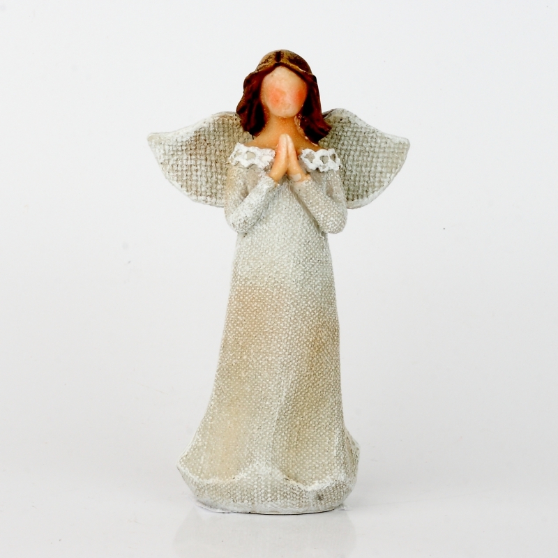 Anděl v šatech s krajkou Modlitba 14cm