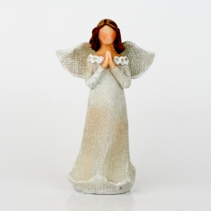 Anděl v šatech s krajkou Modlitba 14cm