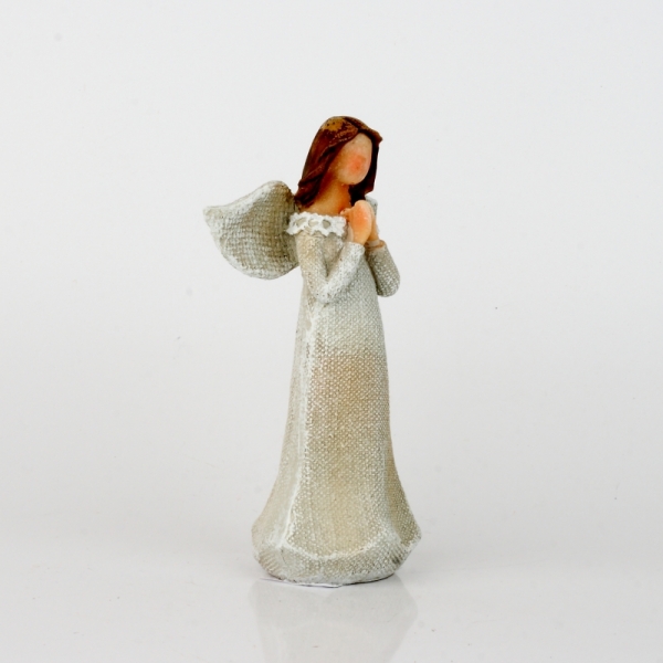Anděl v šatech s krajkou Modlitba 14cm