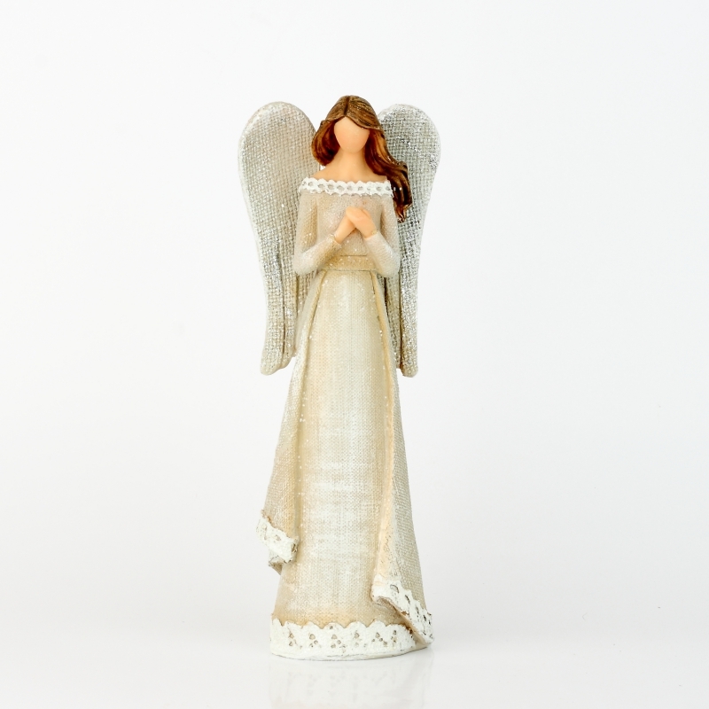Anděl v šatech s krajkou Modlitba 24cm