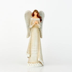 Anděl v šatech s krajkou Modlitba 24cm