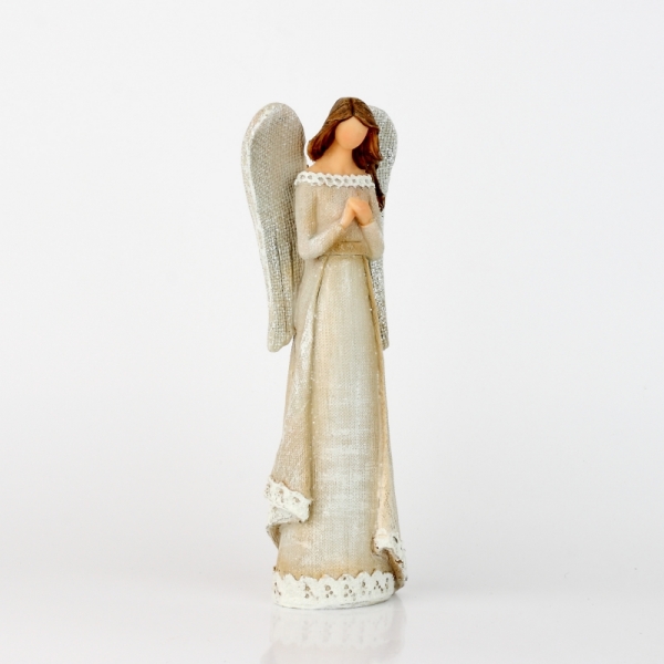 Anděl v šatech s krajkou Modlitba 24cm