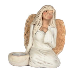 Anděl víla sedící 17cm svícen