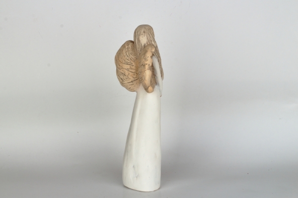 Anděl víla stojící s růží 31cm