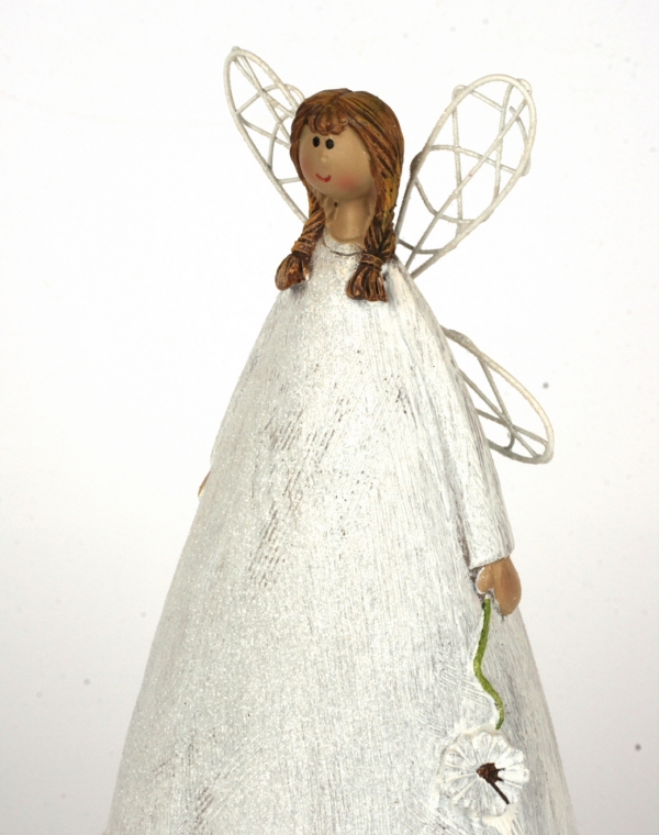 Andělka v bílých šatech 27cm