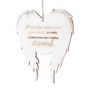 Andělská křídla s nápisem dřevěná