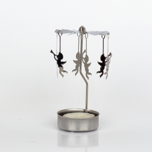 Andělské zvonění kovové stříbrné anděl 12cm 