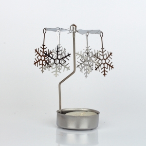 Andělské zvonění kovové stříbrné vločka 12cm