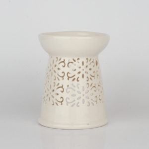 Aroma lampa bílá s ornamenty 13x10cm