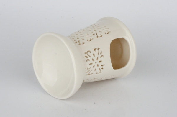 Aroma lampa bílá s ornamenty 13x10cm