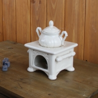 Aroma lampa - kamna s konvičkou bílé 13x13cm