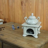 Aroma lampa kamna s konvičkou šedé 13x13cm