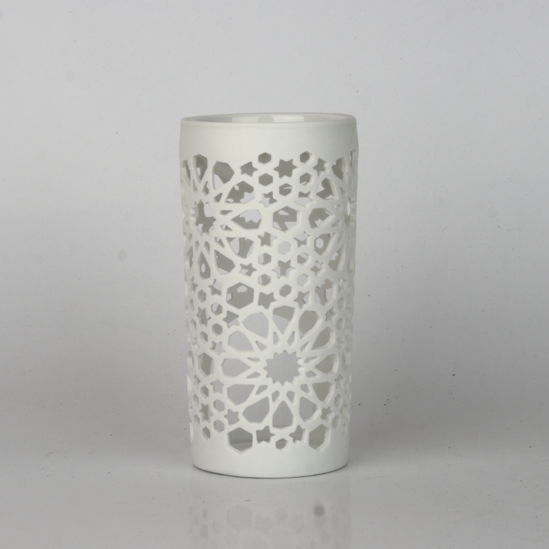 Aromalampa bílá zdobená 14cm