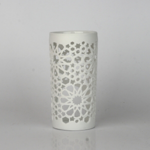 Aromalampa bílá zdobená 14cm