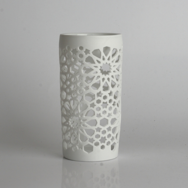 Aromalampa bílá zdobená 14cm