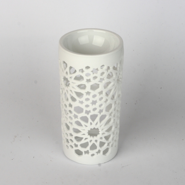 Aromalampa bílá zdobená 14cm