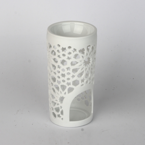 Aromalampa bílá zdobená 14cm