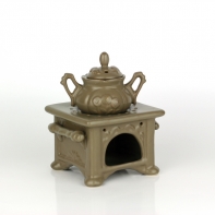 Aromalampa keramická kamna hnědá 13x12x17cm