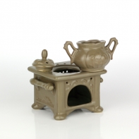 Aromalampa keramická kamna hnědá 13x12x17cm