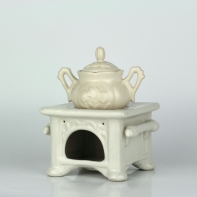 Aromalampa keramická kamna krémová 13x12x17cm