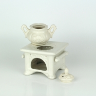 Aromalampa keramická kamna krémová 13x12x17cm