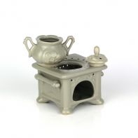 Aromalampa keramická kamna šedá 13x12x17cm