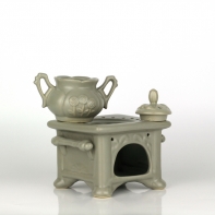 Aromalampa keramická kamna šedá 13x12x17cm