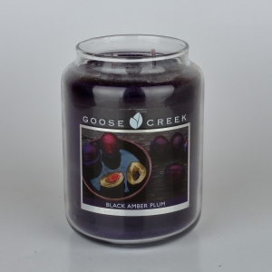 Aromatická svíčka ve skle černá jantarová slivovice 680g