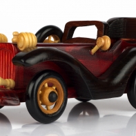 Autíčko celodřevěné se dřevěným volantem